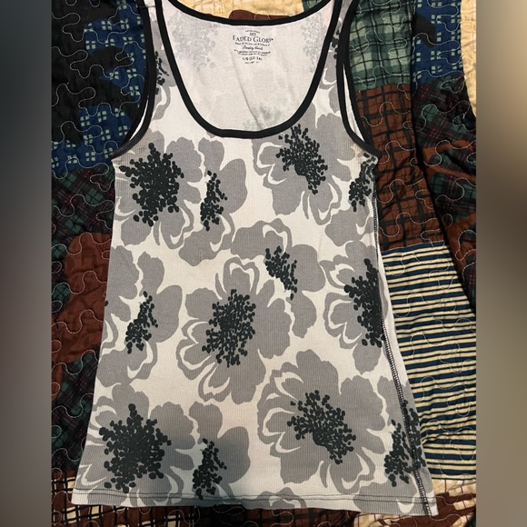 fairy core/alternative faded glory grey floral print tank top - Picture 1 of 3